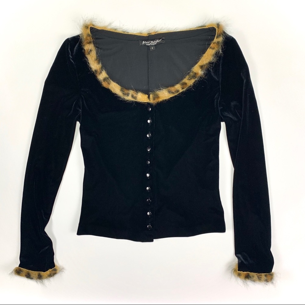 Betsey Johnson velvet leopard top vintage
